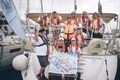 Die Skipper und Betreuer mit Franz Wallner, Dagmar Wallner, Becker Konrad und Gehrer Manfred, sowie Gast aus Hamburg - Helga Numberger