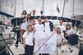 Die Skipper und Betreuer mit Teufl Rudolf , Lechner Franziska, Petrović Mihaela, Kovač Antonia